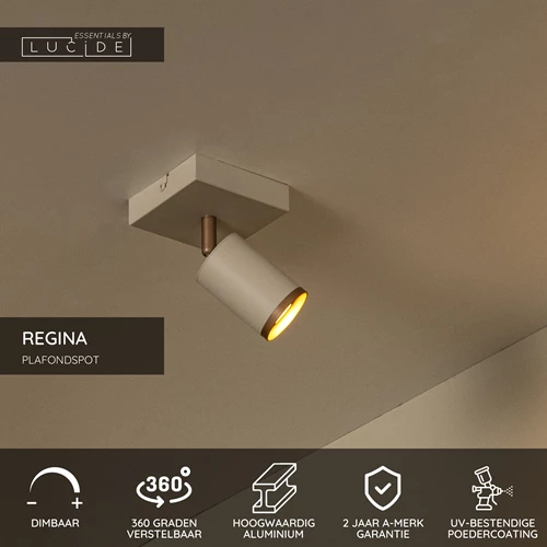 Lucide REGINA - Plafondspot - 1xGU10 - Taupe | Essential - USP